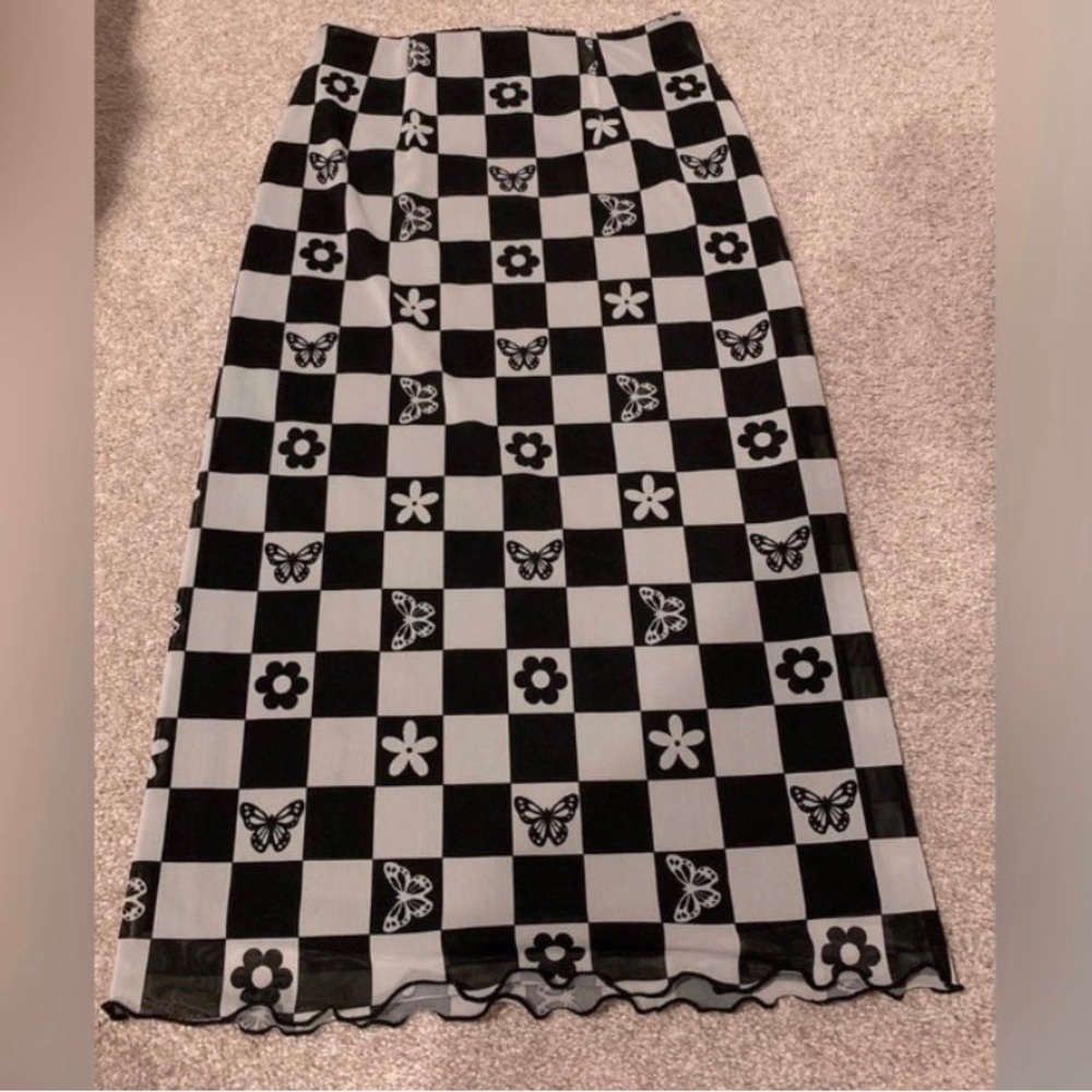 Checkered Long Skirt